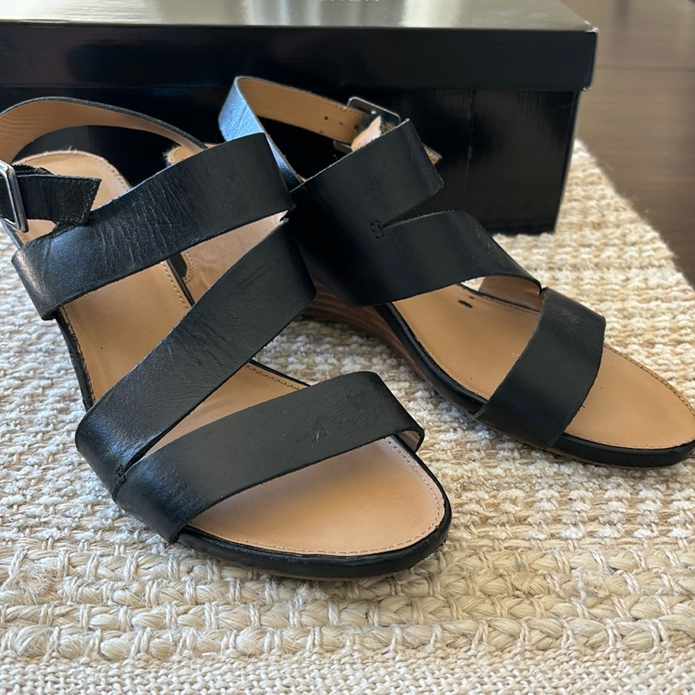 Black wedge sandal